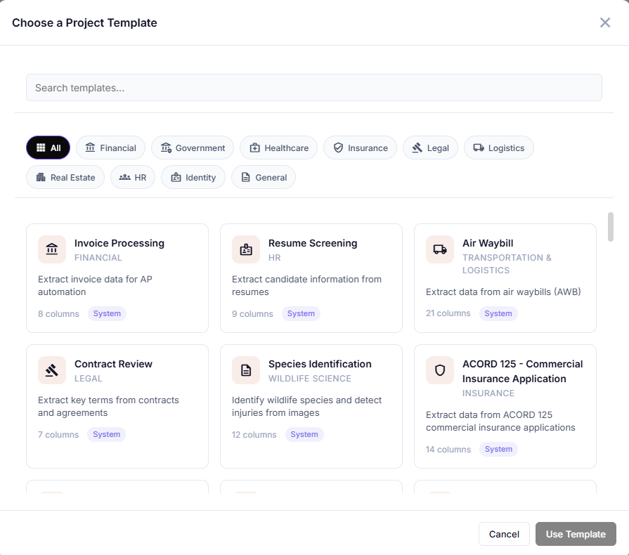 Define extraction schema